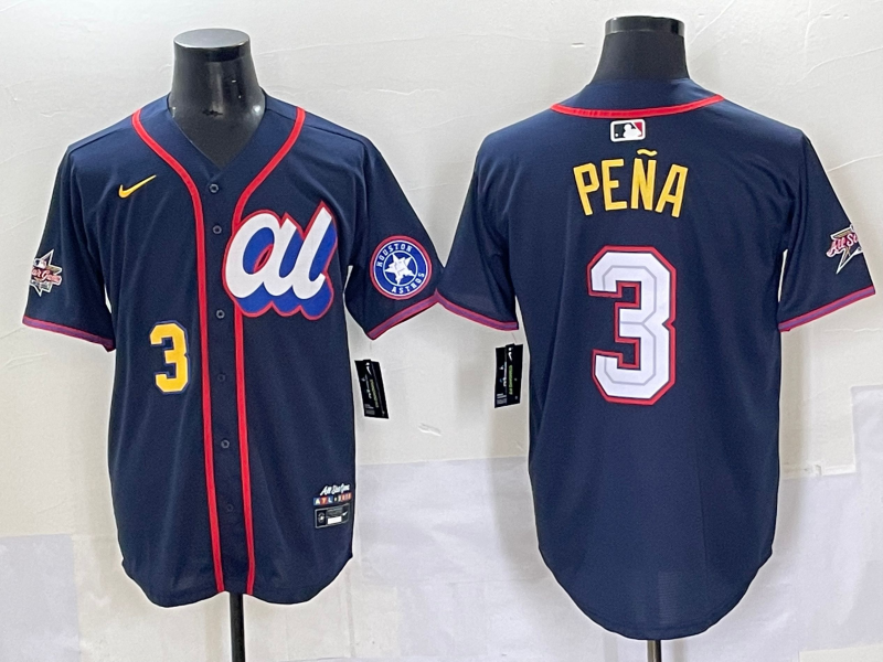 Men 2025 Houston Astros #3 Pena Drak Blue All star Nike MLB Jersey style 7